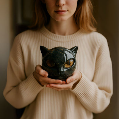 Camille™ | Sculpture de Chat Noir 